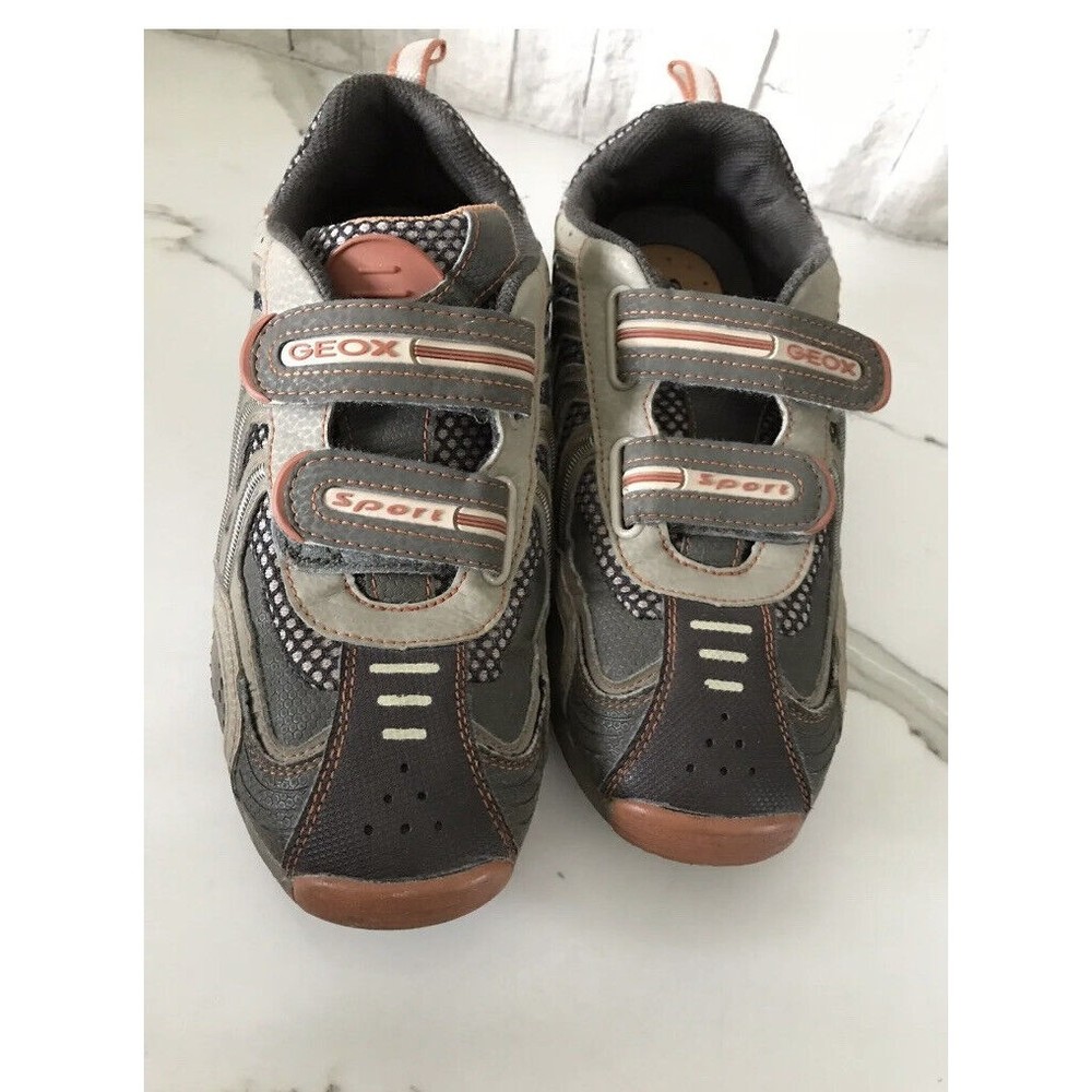 Geox Respira boys Mens olive orange shoes sneakers 38 Us 5.5 Leather